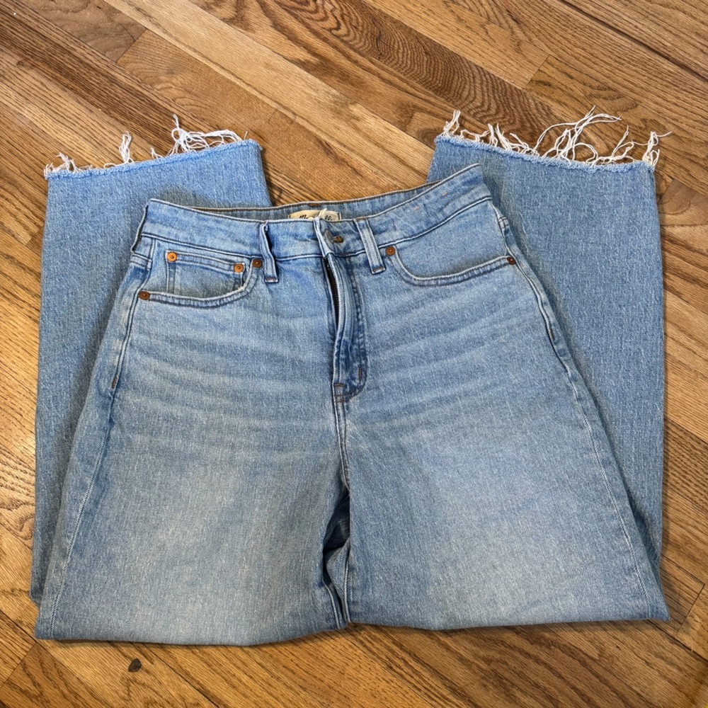Madewell Curvy Perfect Vintage Wide-Leg Crop Jean Light Wash Raw Hem 28 - Picture 6 of 8